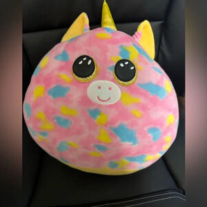 Ty Fantasia Squish a boos Unicorn Plush Stuff Toy Multicolor NWOT
